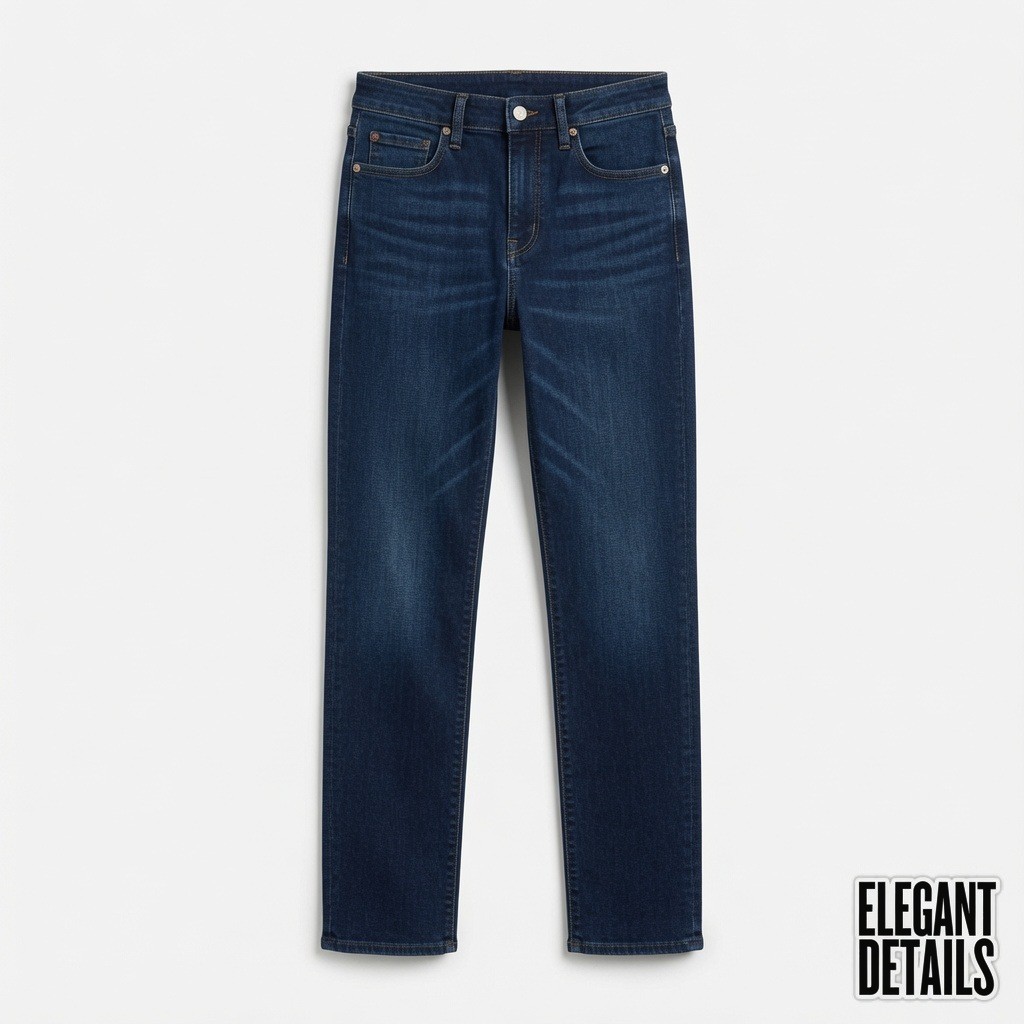 High-Rise Stretch Straight Jeans