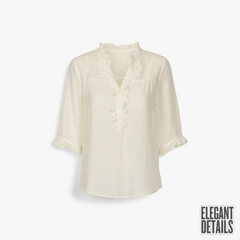 Provence Gauze Ruffle Blouse