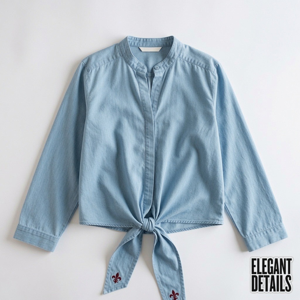 Wildwood Tie-Front Poplin Top 2